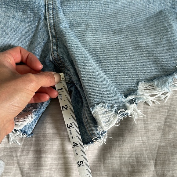 Zara Ripped High Rise Denim Shorts - Picture 6 of 6